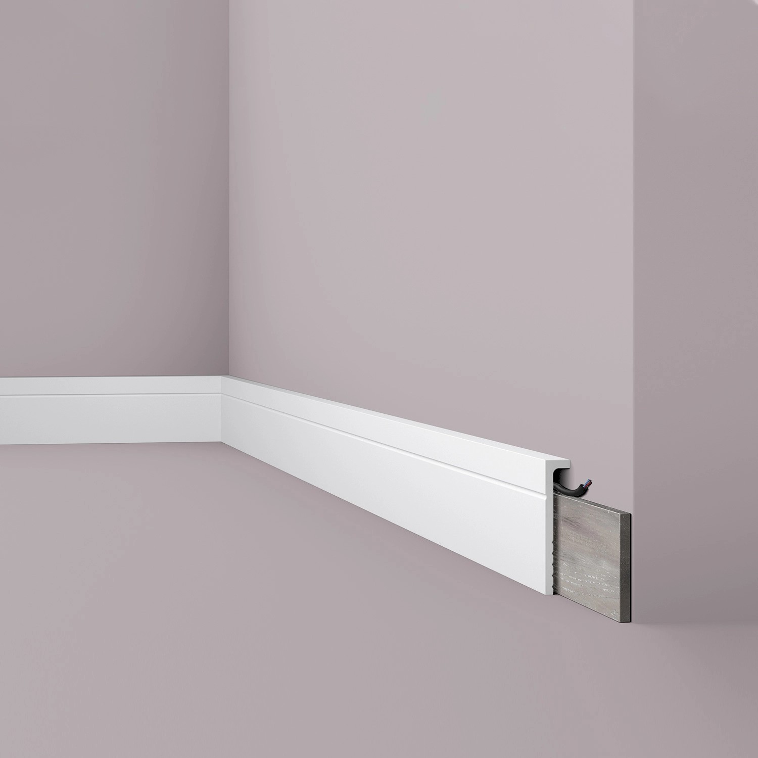 NOEL & MARQUET NMC CF2 WALLSTYL Abdeckleiste Zierleiste Sockelleiste Stuckleiste 2 m 200 cm x 2,2 cm x 11 cm Weiß