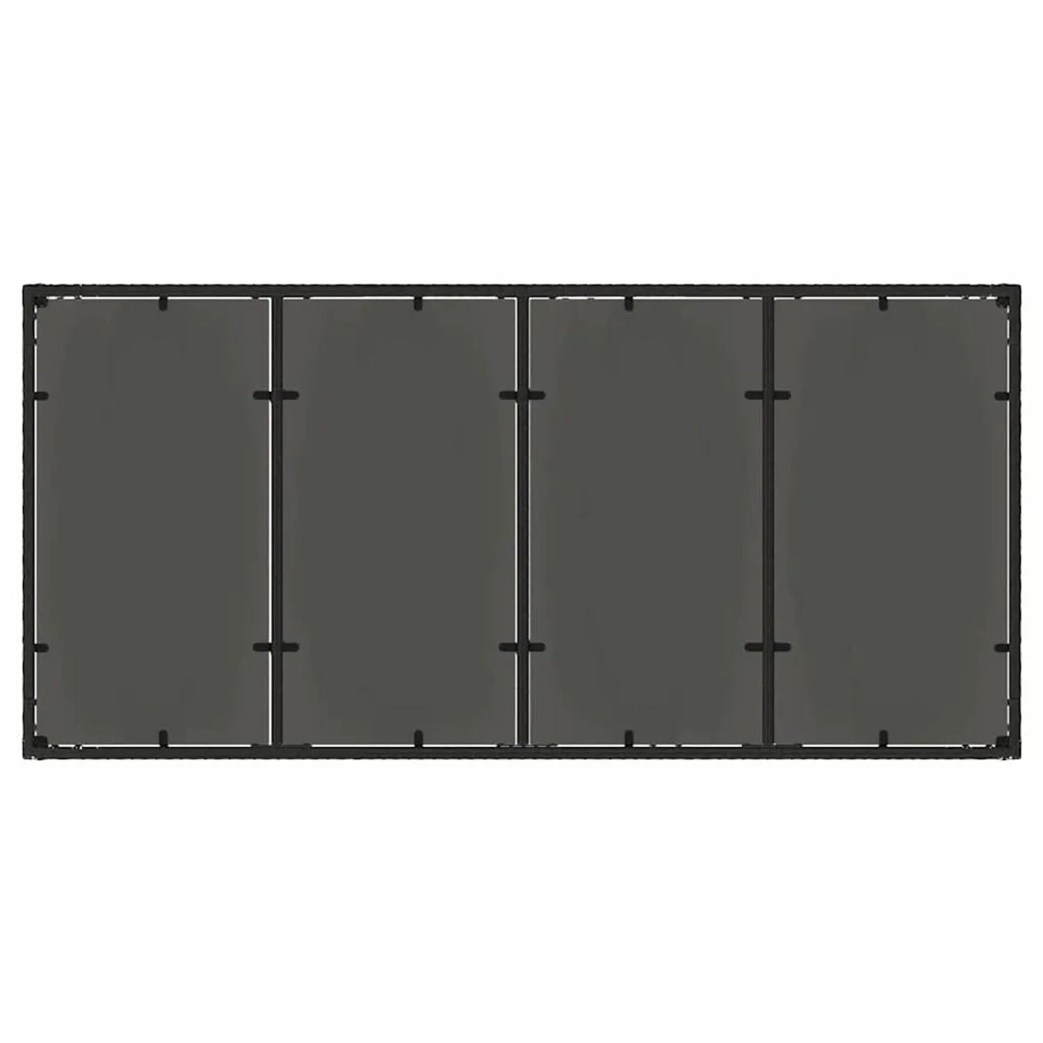 vidaXL Garten Essgruppe, 9-teilig, schwarz, Poly Rattan, Tischplatte aus Glas, für 8 Personen.