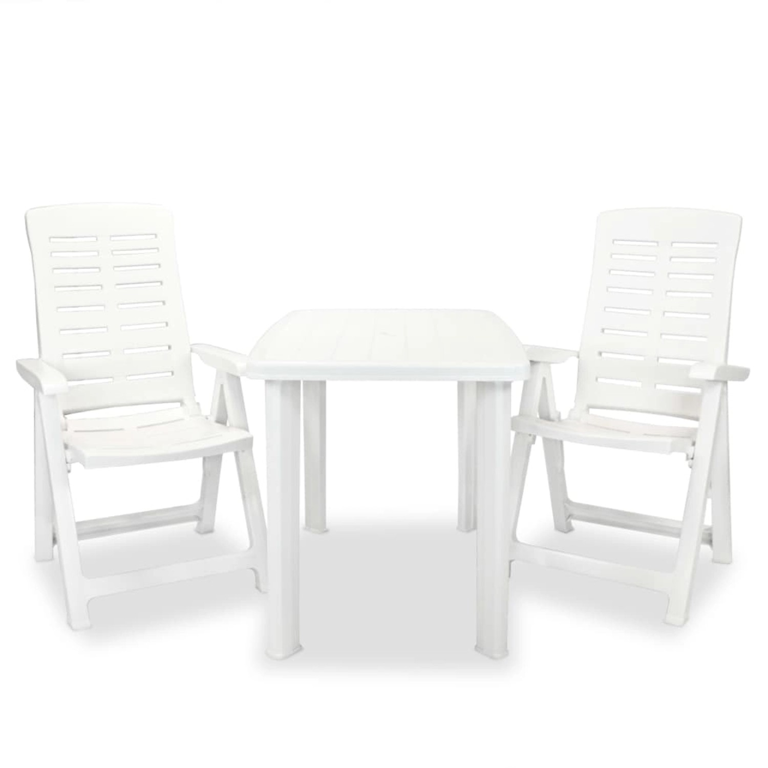 vidaXL 3-Tlg Bistro-Set Kunststoff Weiß 275073