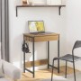 SoBuy Schreibtisch FWT43-N in Natur mit Schublade und Haken für Arbeitszimmer.