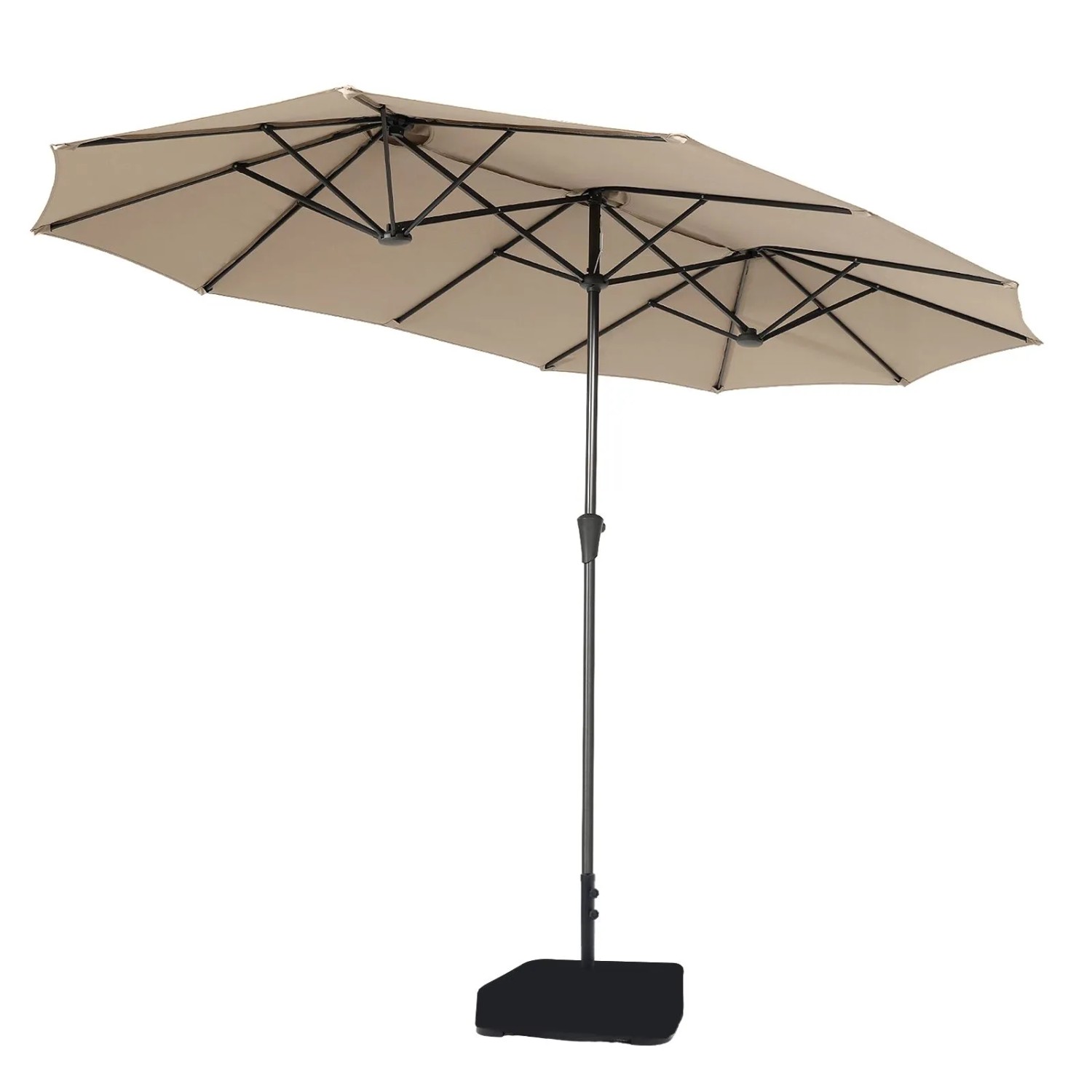 Sekey Sonnenschirm 400 x 220 cm Doppel Donnenschirm mit Ständer Doppelsonnenschirm Garten