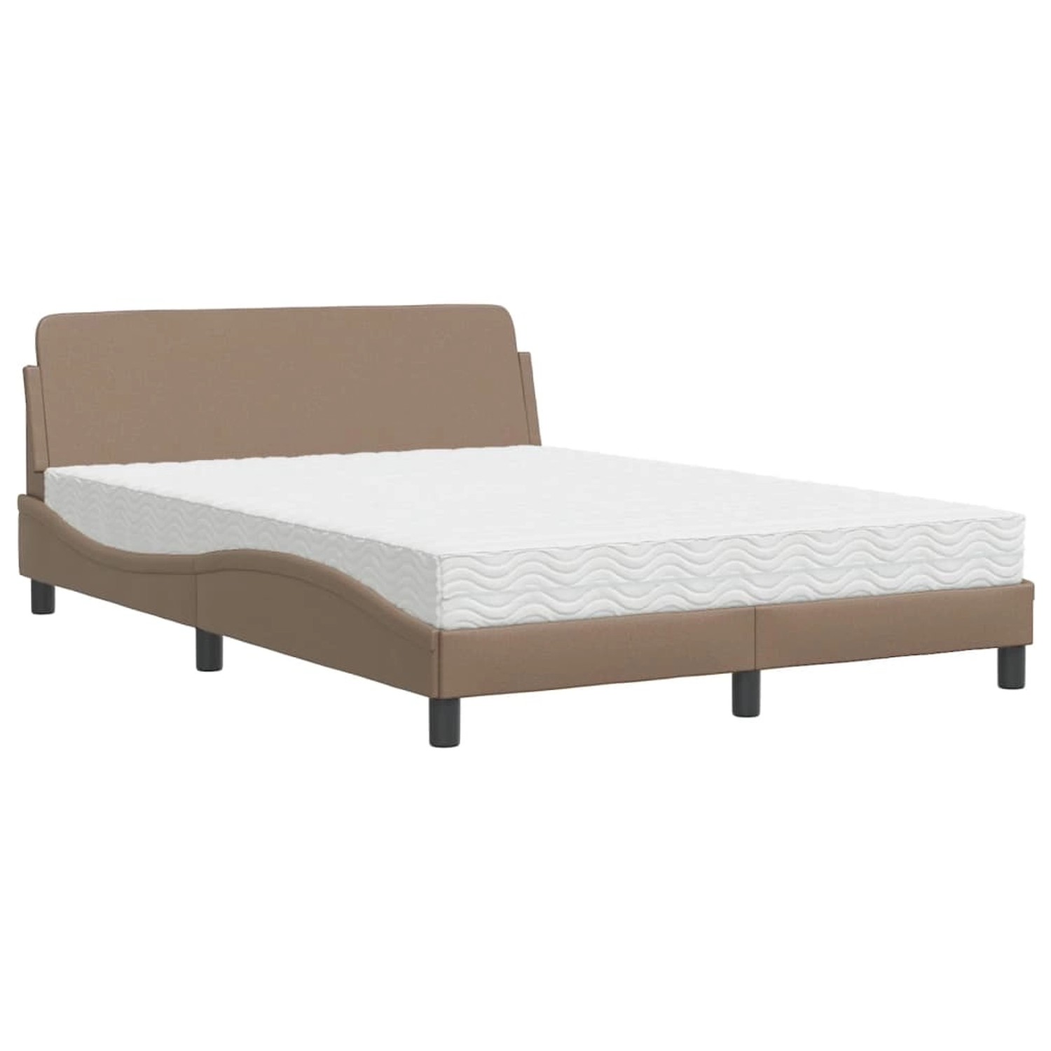 vidaXL Bett mit Matratze Cappuccino-Braun 140x190 cm Kunstleder Modell 22008267
