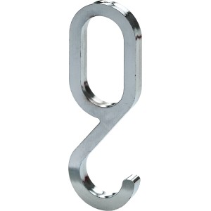 Verchromter Hettich Kleiderhaken aus Kunststoff für 15x30 mm Schrankrohr.