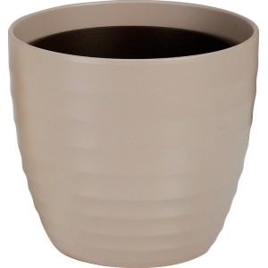 Scheurich Übertopf 923, Ø 28 cm, Taupe, mit Teku Innencontainer.