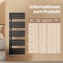 Schwarzer Emke Badheizkörper 100x50cm (529W) als Handtuchwärmer im Badezimmer.