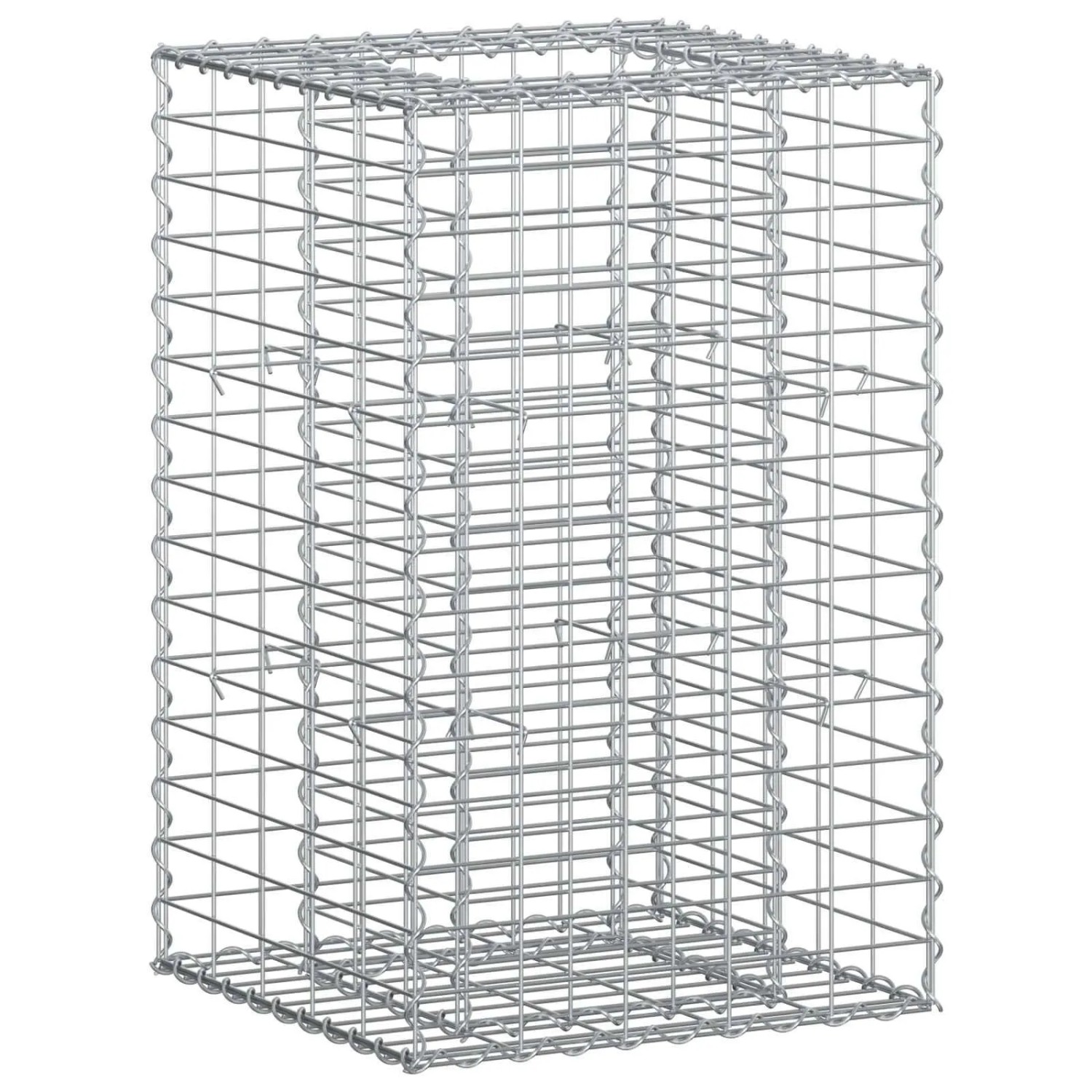 vidaXL Gabionen Hochbeet Silber 50 x 50 x 80 cm Verzinkter Stahl 42033326