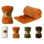 Weiche, gestrickte Polyesterdecke 130x160 cm in verschiedenen Farben (Orange, Creme, Grün, Braun). Gemütlicher Überwurf.