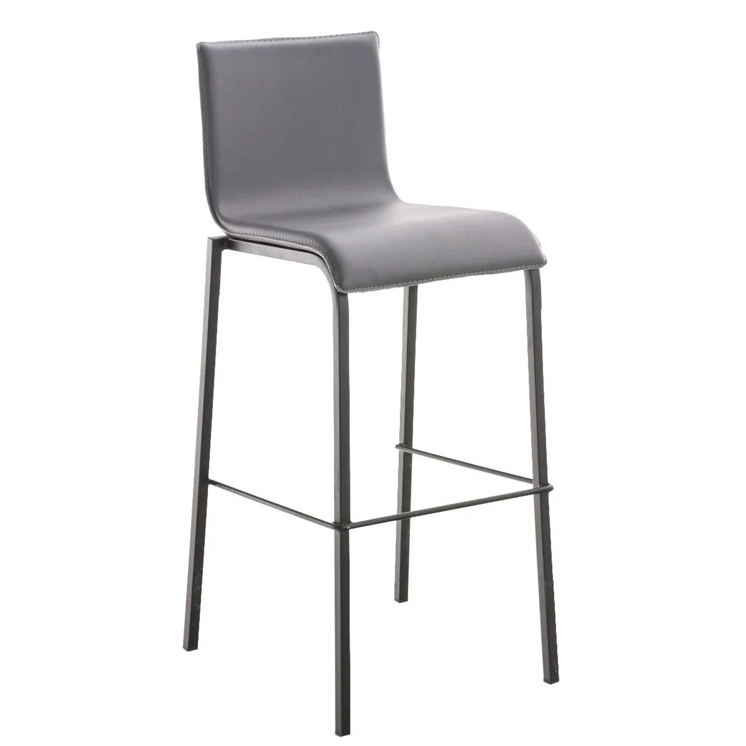 DELUKE Barhocker KELAN Kunstleder Grau 43x51x103cm Schwarz Barstuhl Mit Lehne Tresenhocker Tresenstuhl