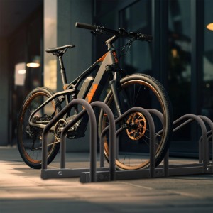 Relaxdays Fahrradständer für 5 Fahrräder Stahl Anthrazit 27 cm x 130 cm x 33 cm