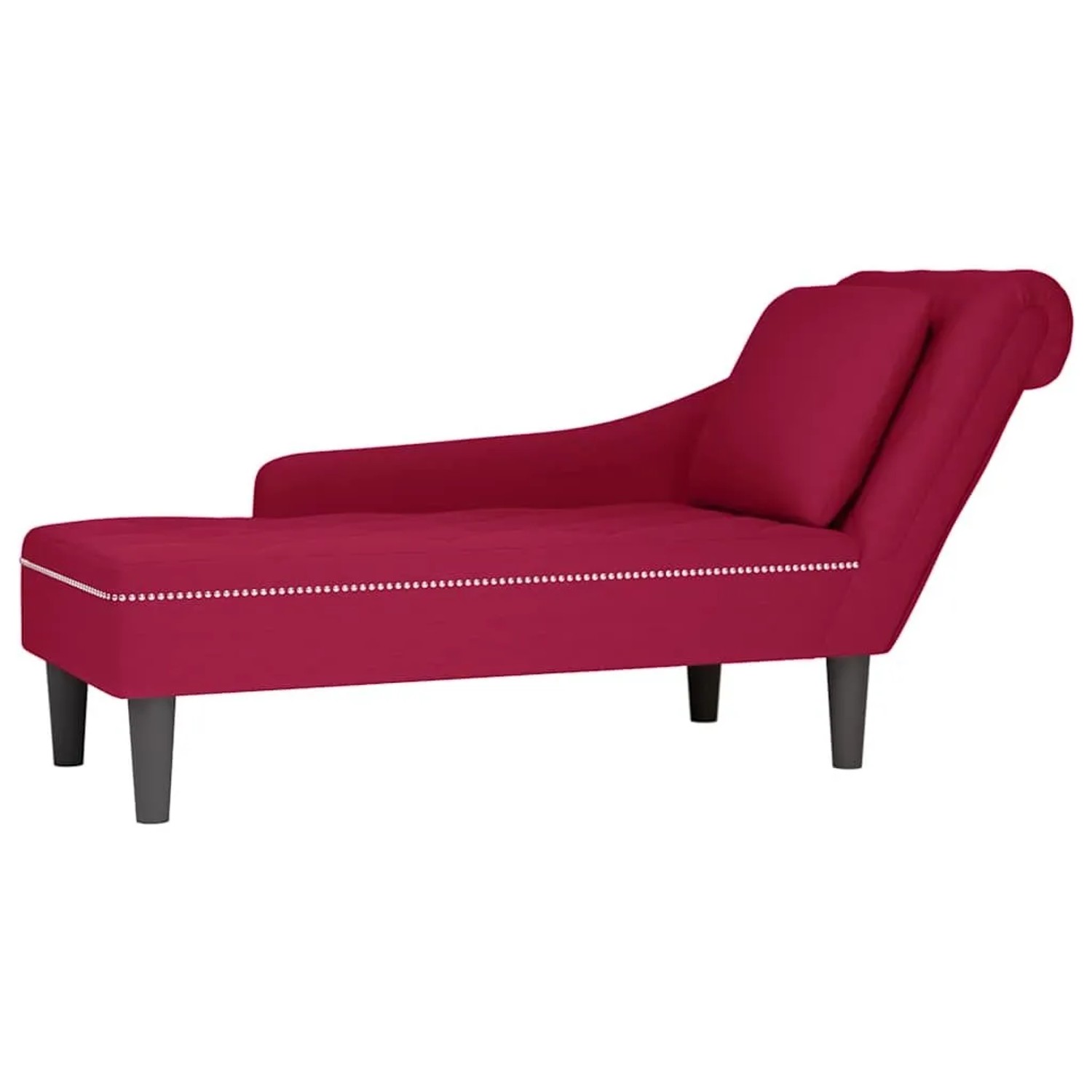 vidaXL Chaiselongue mit Kissen und Rechter Armlehne Weinrot Samt 4009776