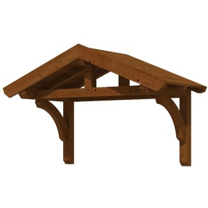 Skan Holz Haustür-Vordach Stettin 1, Nussbaum lasiert, 180x80 cm, aus Holz.