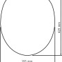 Maße des grauen Wenko WC-Sitzes Eiche MDF FSC®: 425 x 355 mm.