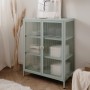 Furn.Design Vitrine Metall Mintgrün 80 x 102 cm 2-türig 3 Fächer Maram_7