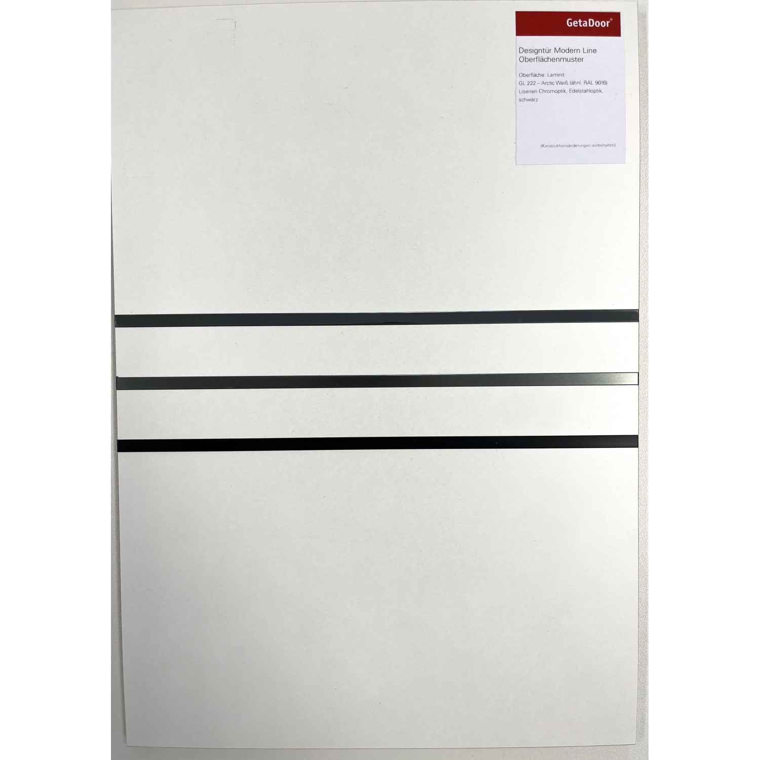 Oberflächenmuster CPL Arctic Weiß ähnl. RAL9016 (GL222) Modell Modern Line A4