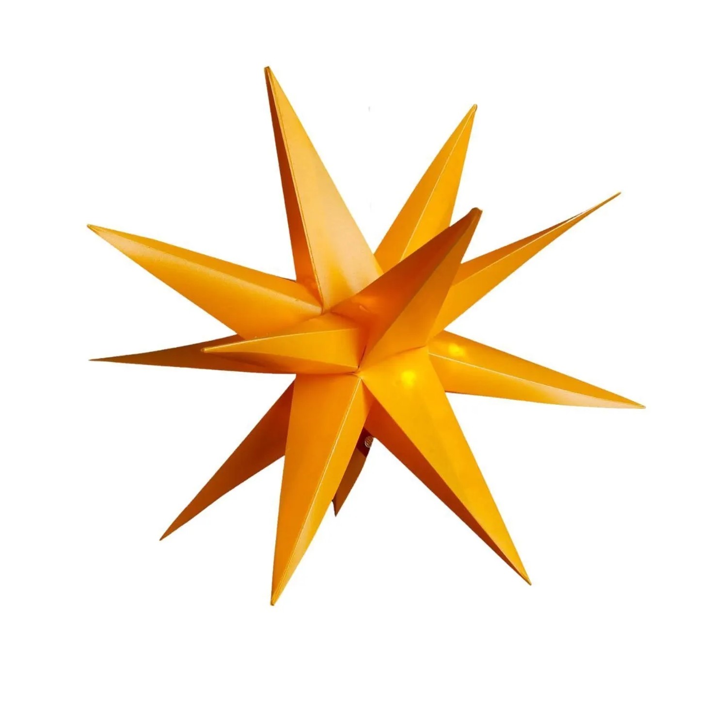 Lex LED 3D Leuchtstern Ø 25 cm Lichterstern Batterie Timer In-Outdoor Advent Gelb