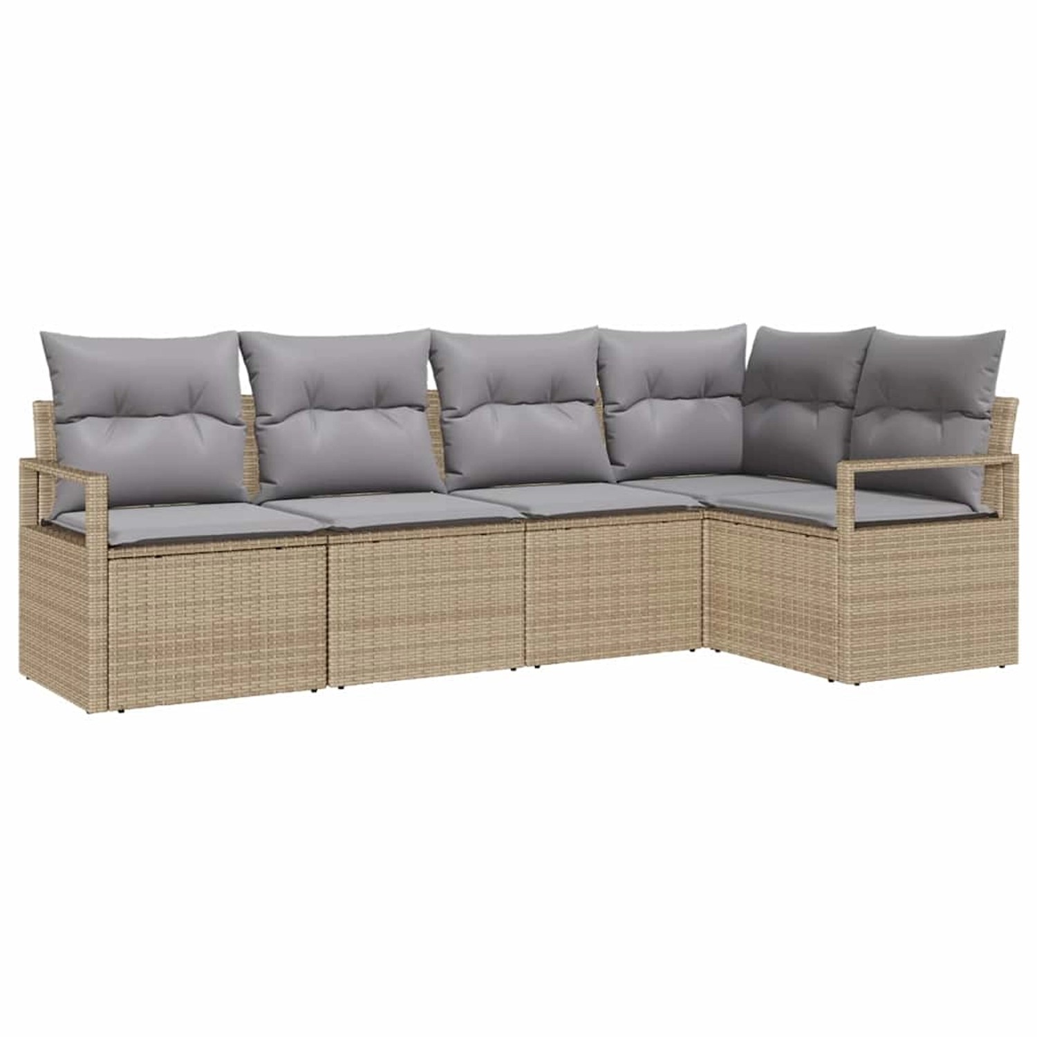 vidaXL Garten-Sofa-Set 5-Tlg Beige Poly Rattan 3346380 günstig online kaufen