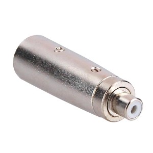 Blanko Adapter: XLR-Stecker auf Cinch-Buchse, robustes Metallgehäuse für Audioverbindungen.