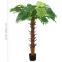 Künstliche grüne Cycas Palme im Topf, 160 cm hoch. Dekorative Kunstpflanze für Zuhause und Büro.