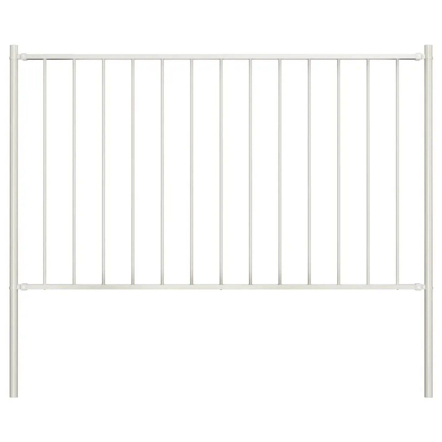 vidaXL Zaunelement mit Pfosten Pulverbeschichteter Stahl 1,81x1 m Weiß 1452 günstig online kaufen