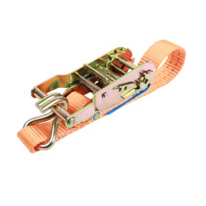 Oranger TRUTZHOLM Ratschen Spanngurt, 5m, 1,5t, mit Ratsche und Haken für Autoanhänger.