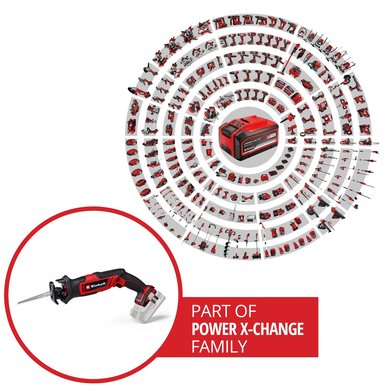 Einhell Akku-Universalsäge TE-AP 18/13 Li-Solo, Akku-Säbelsäge für Haus und Garten, Teil der Power X-Change Familie.