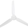 Weißer Lucci Air Polis Deckenventilator für Außenbereiche mit drei Flügeln und Fernbedienung.