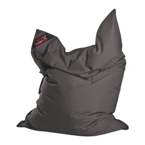 Anthrazitfarbener Sitting Point Sitzsack Big Foot Scuba mit 380 l Volumen.