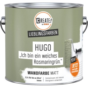 CREATE! by OBI Wandfarbe Lieblingsfarbe Hugo Rosmaringrün Matt 2,5 l