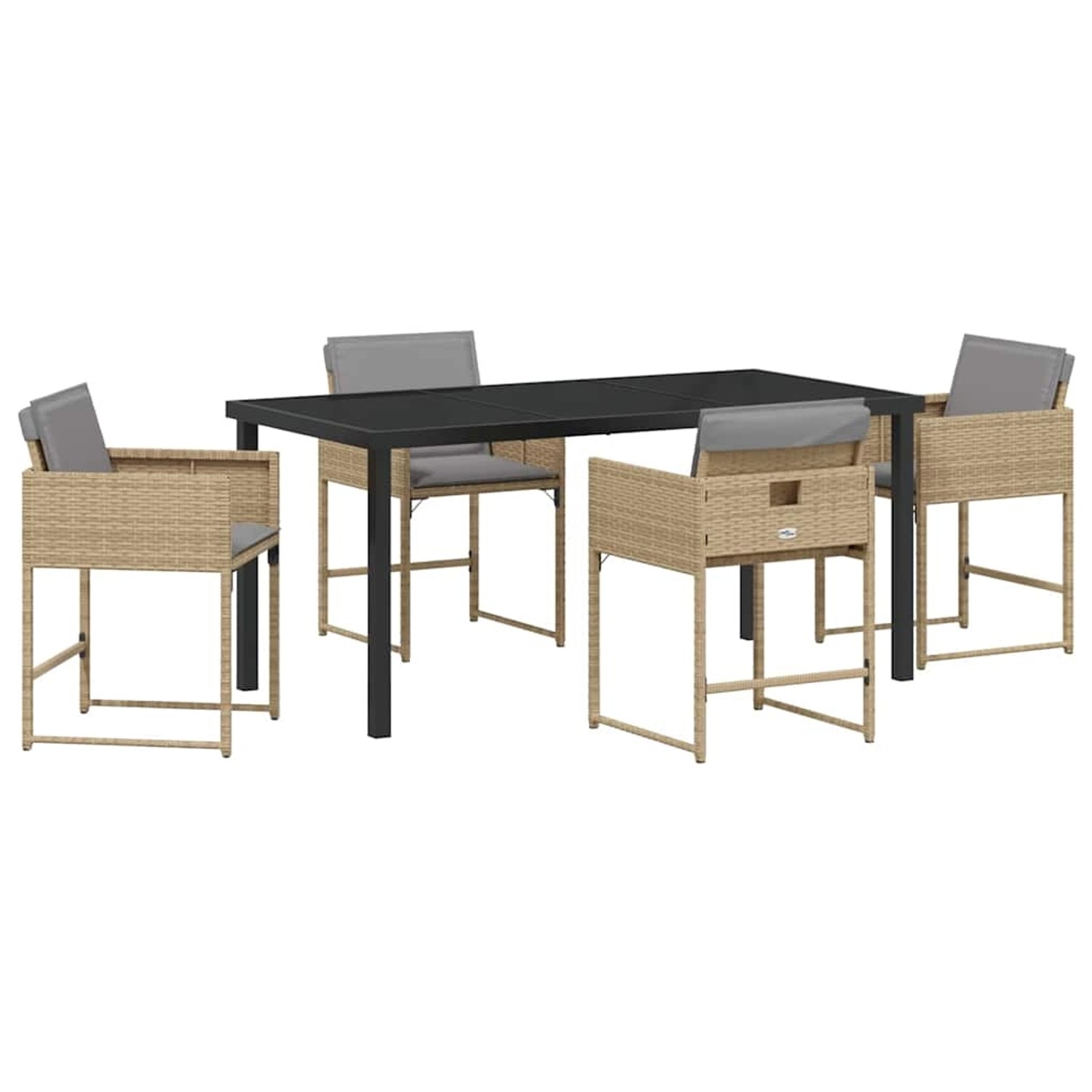 vidaXL Garten Essgruppe mit Kissen 5-Tlg Beige Poly Rattan 3380030 günstig online kaufen