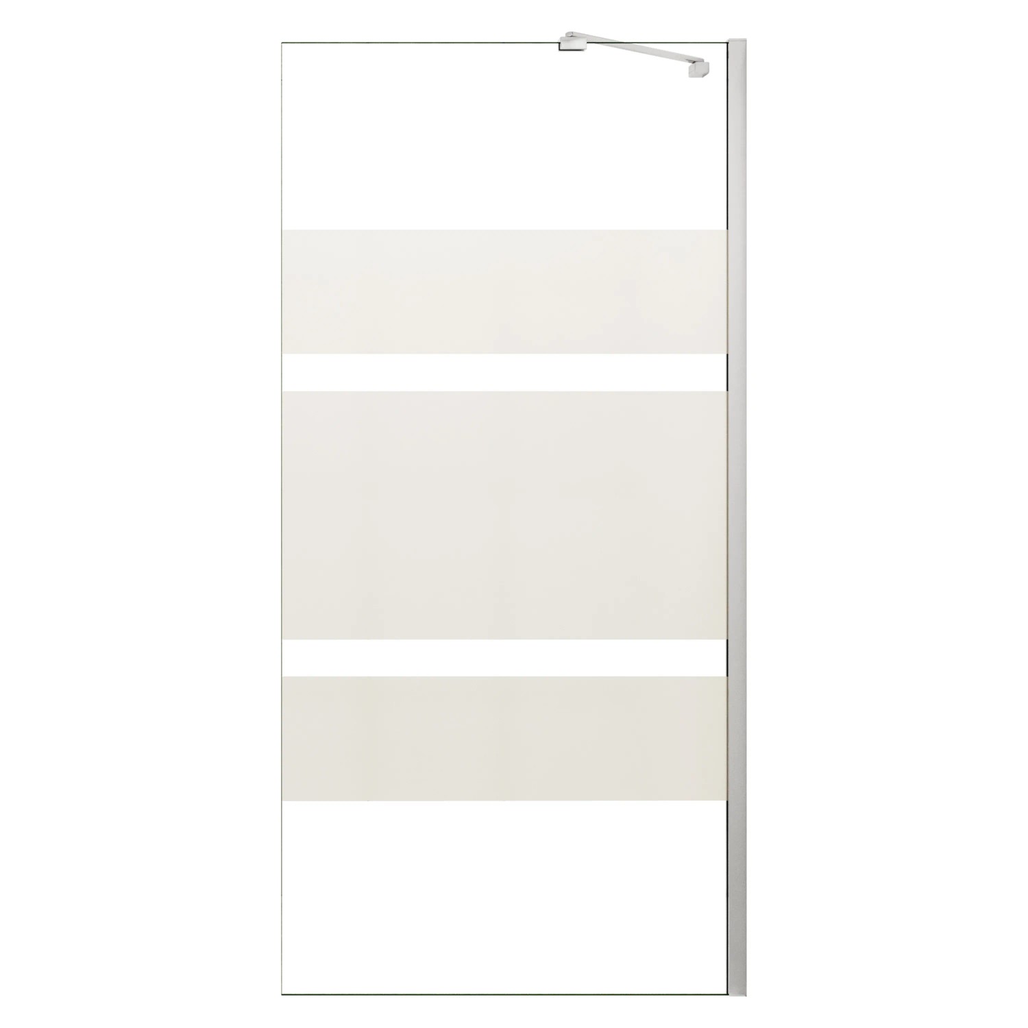 AICA 100x190cm Walk In Teilsatiniert 6mm ESG Duschwand mit 45cm Diagonal Wandhalterung Stabilisator für 6-8mm Glas