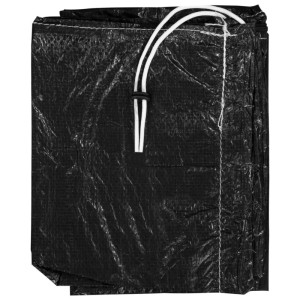 Schwarze vidaXL Schutzhülle für Sonnenschirme aus PE, 200 cm hoch, mit Kordelzug.