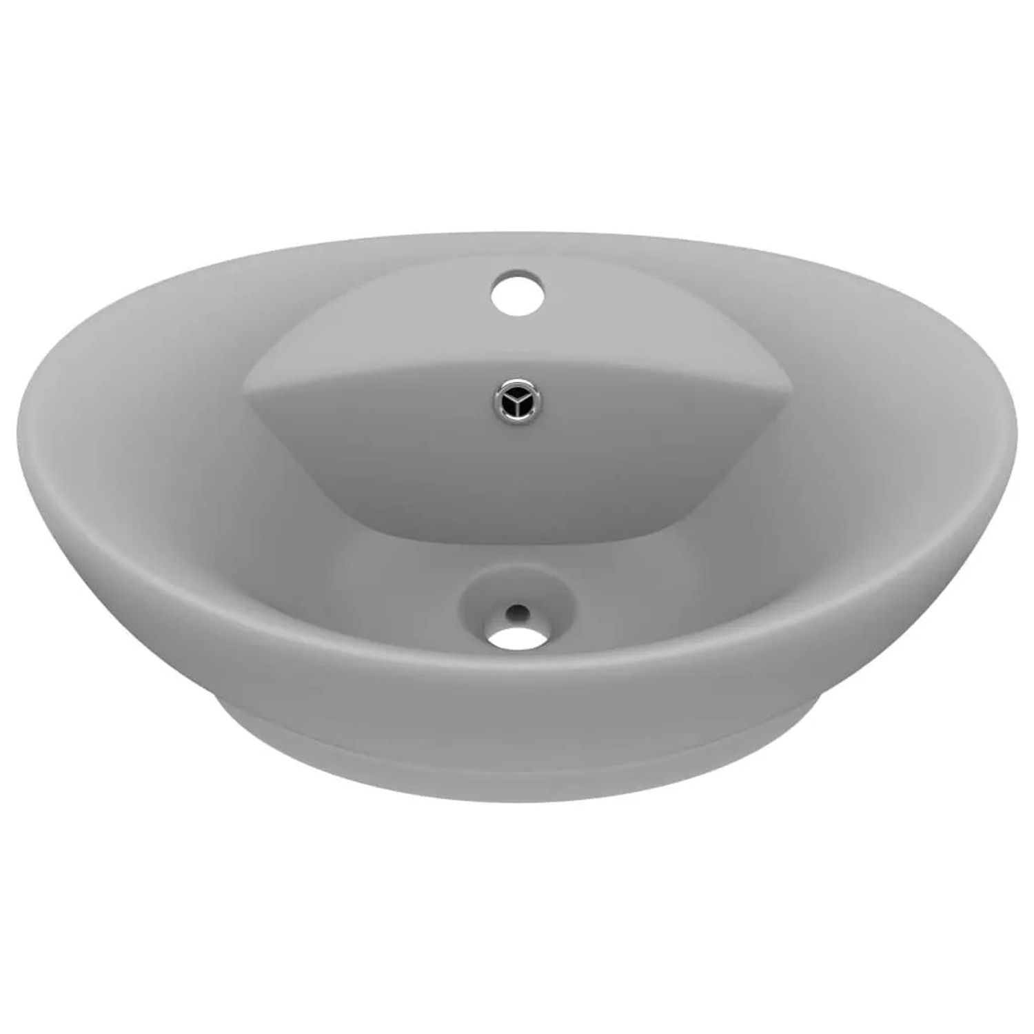 vidaXL Luxus-Waschbecken Überlauf Matt Hellgrau 58,5x39cm Keramik 146938
