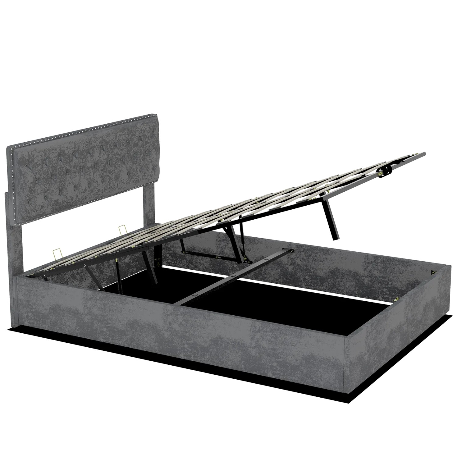 okwish Polsterbett 140x200cm mit Hydraulik Stauraum Schlafzimmer Grau ohne Matratze