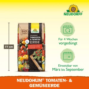Sack Neudorff Neudohum Tomaten- und Gemüseerde 40 l, torffrei und mit Nährstoffen für aromatische Früchte.