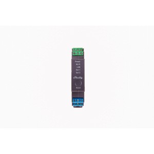 Shelly Pro 2 Relaismodul, 2-Kanal, 25A, grau, für Hausautomation. Mit LAN, WLAN und Bluetooth.