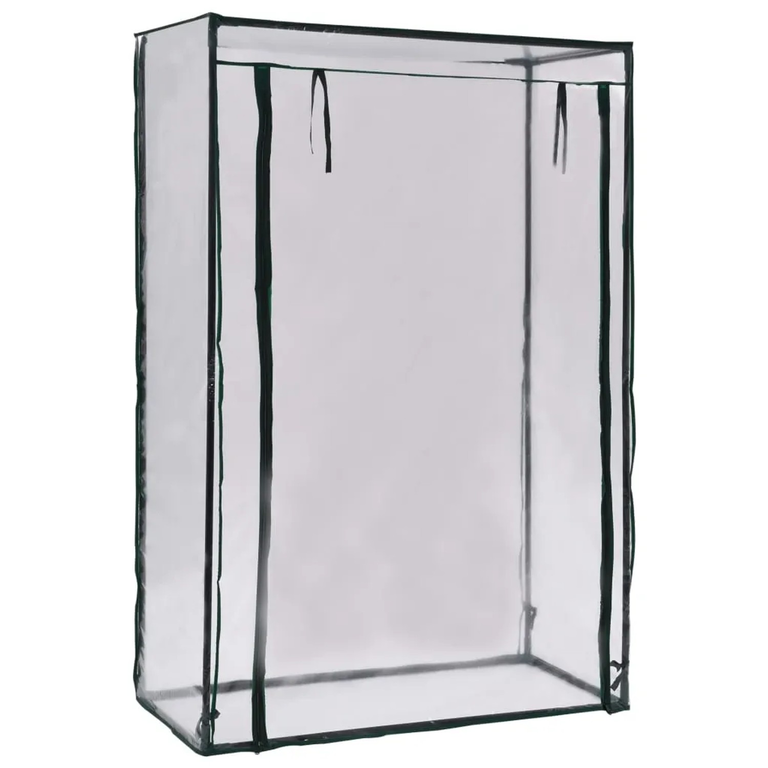 furnicato Tomaten-Gewächshaus, 102x52x150cm, mit transparentem PVC und grünem Stahlrohrrahmen.
