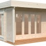 Palmako Caroline Holz-Gartenhaus mit Flachdach, unbehandelt, 434x390 cm.