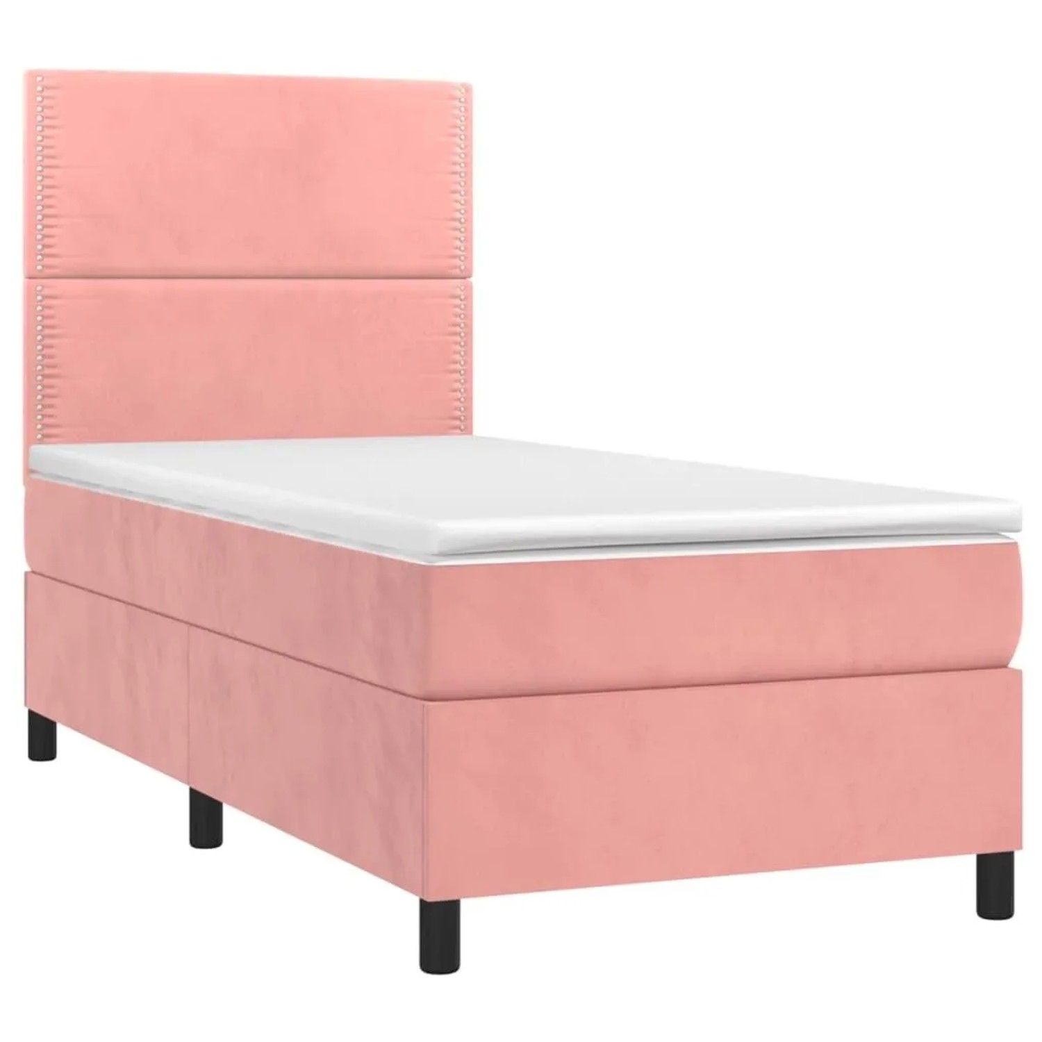 vidaXL Boxspringbett mit Matratze & LED Rosa 100x200 cm Samt 3136052 günstig online kaufen