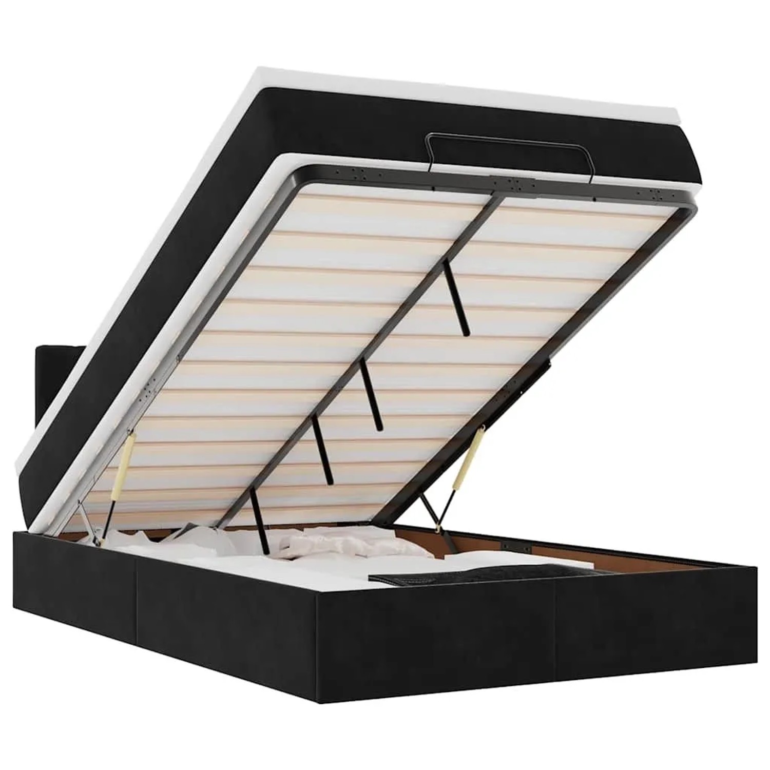 Thumbnail - vidaXL Ottomane Bett mit Matratze und LEDs Schwarz 120x190 cm Samt 3312682