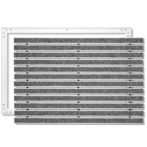 SWmat Fußabtreter, 80x60 cm, grau, mit Alu-Rahmen und Rips-Einlage für Innen- und überdachten Außenbereich.