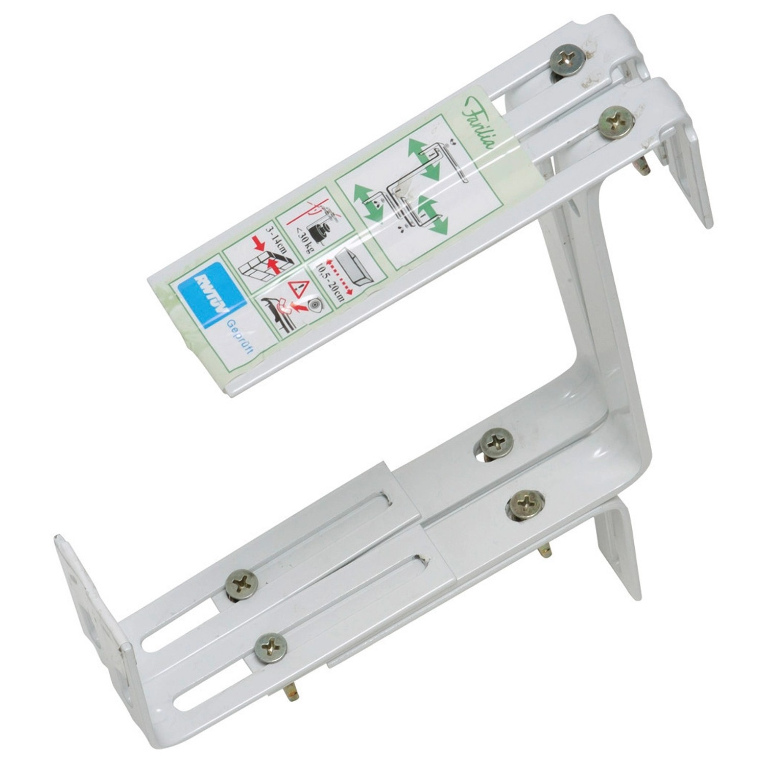 Balkonkastenhalter Weiß 3-dimensional verstellbar