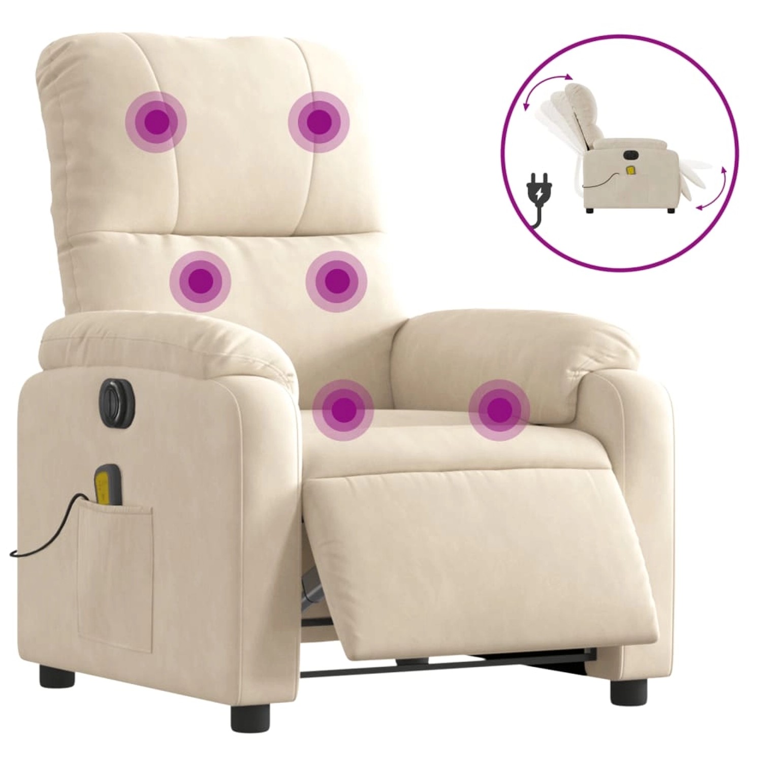 vidaXL Massagesessel Elektrisch Beige Mikrofasergewebe günstig online kaufen