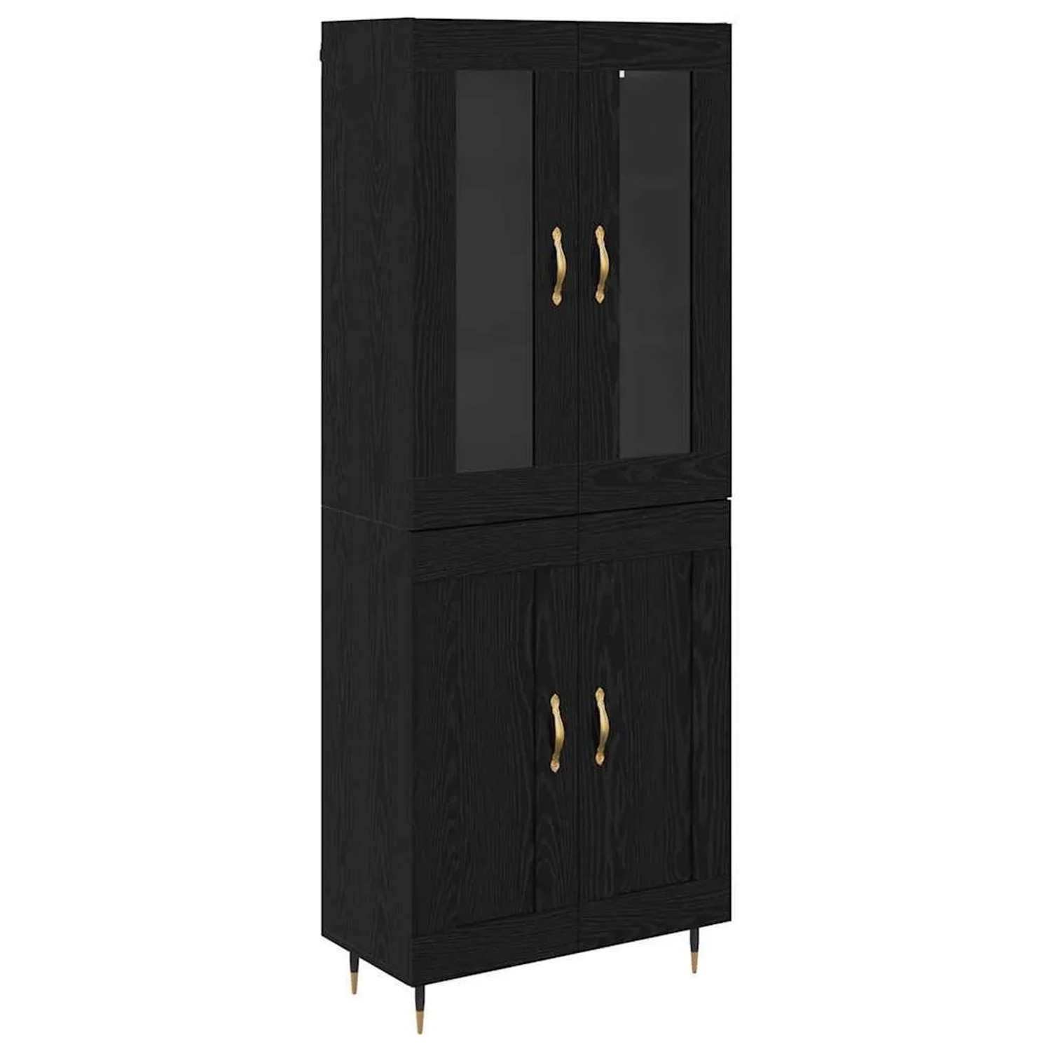 vidaXL Highboard 2-Tlg Schwarz Eichen-Optik 69,5 x 34 x 180 cm 3416169 günstig online kaufen