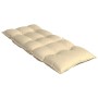 Beige Hochlehner-Auflage aus Oxford-Gewebe, gesteppt, mit Bindebändern. Komfortables Gartenstuhl-Sitzkissen.