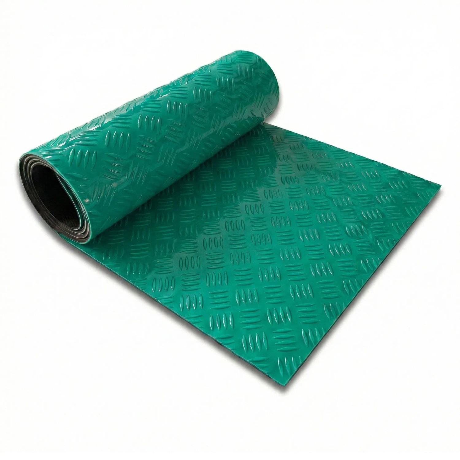 Floordirekt PVC-Bodenbelag Bullet Riffelblech-Optik Rutschfest Grün 110 x 150 cm