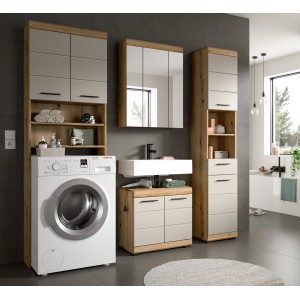 Inn.Furn Badmöbel Set in Sand und Eiche 4-teilig 190 cm Shawn