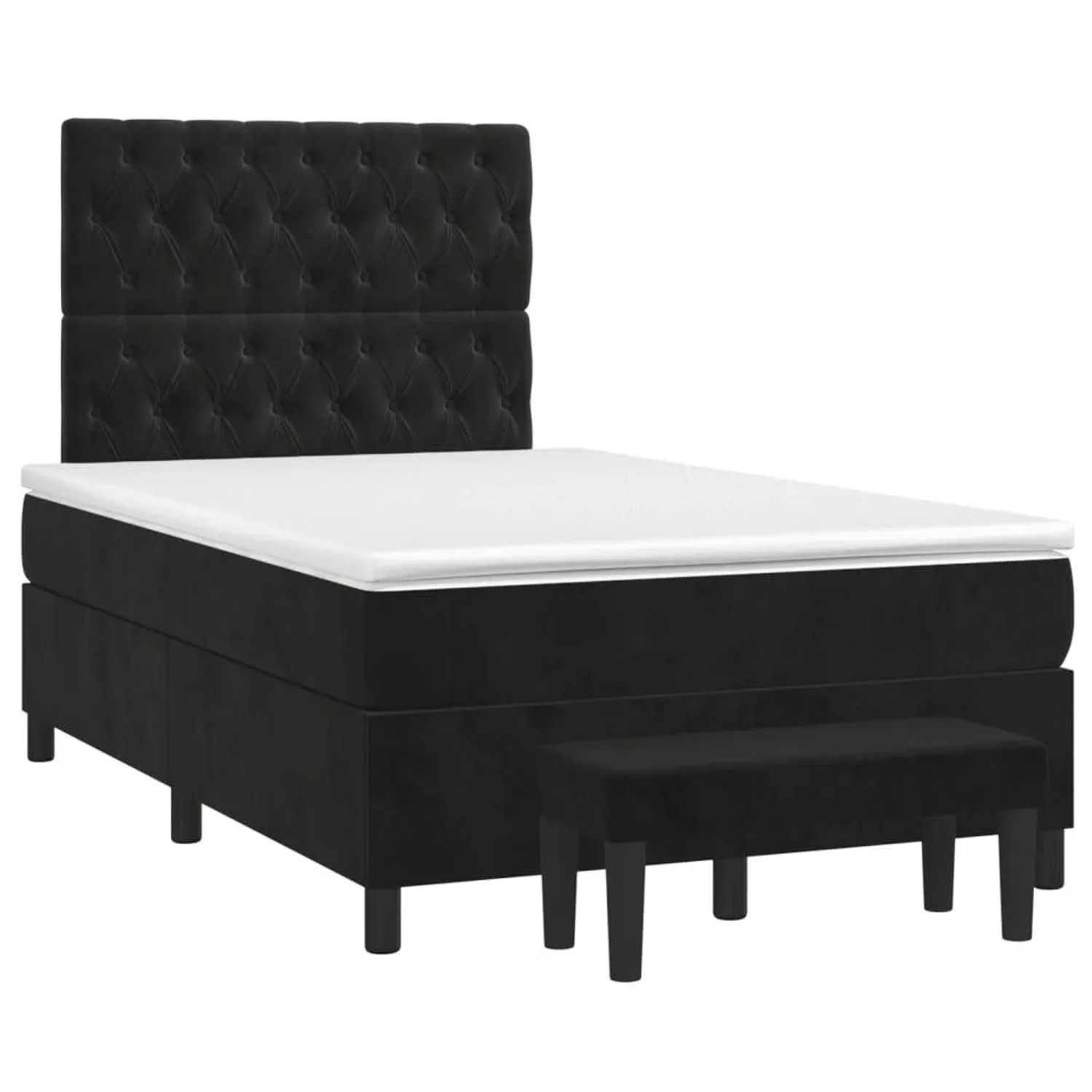 vidaXL Boxspringbett mit Matratze Schwarz 120x200 cm Samt 3138015 günstig online kaufen