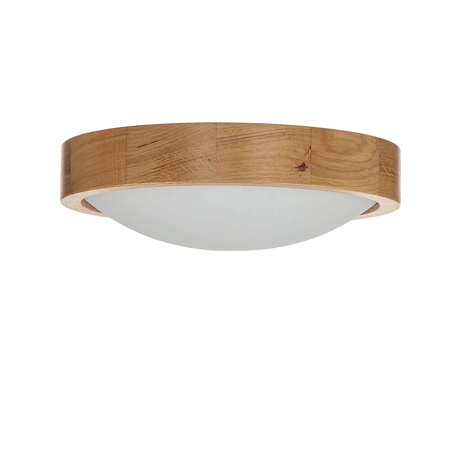 Licht-Erlebnisse Deckenlampe Holz Glas E27 Ø 27 cm Rund Modern Fernly