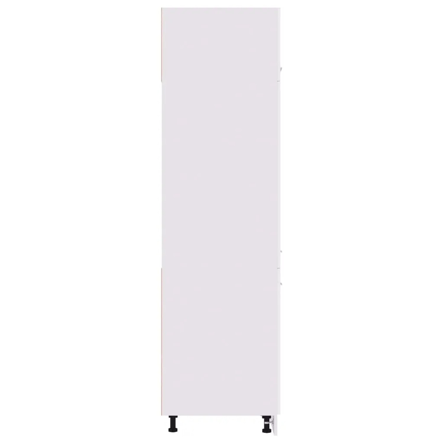 Weißer Kühlumbauschrank (60x57x207 cm) aus Holzwerkstoff für Küchenzeile.