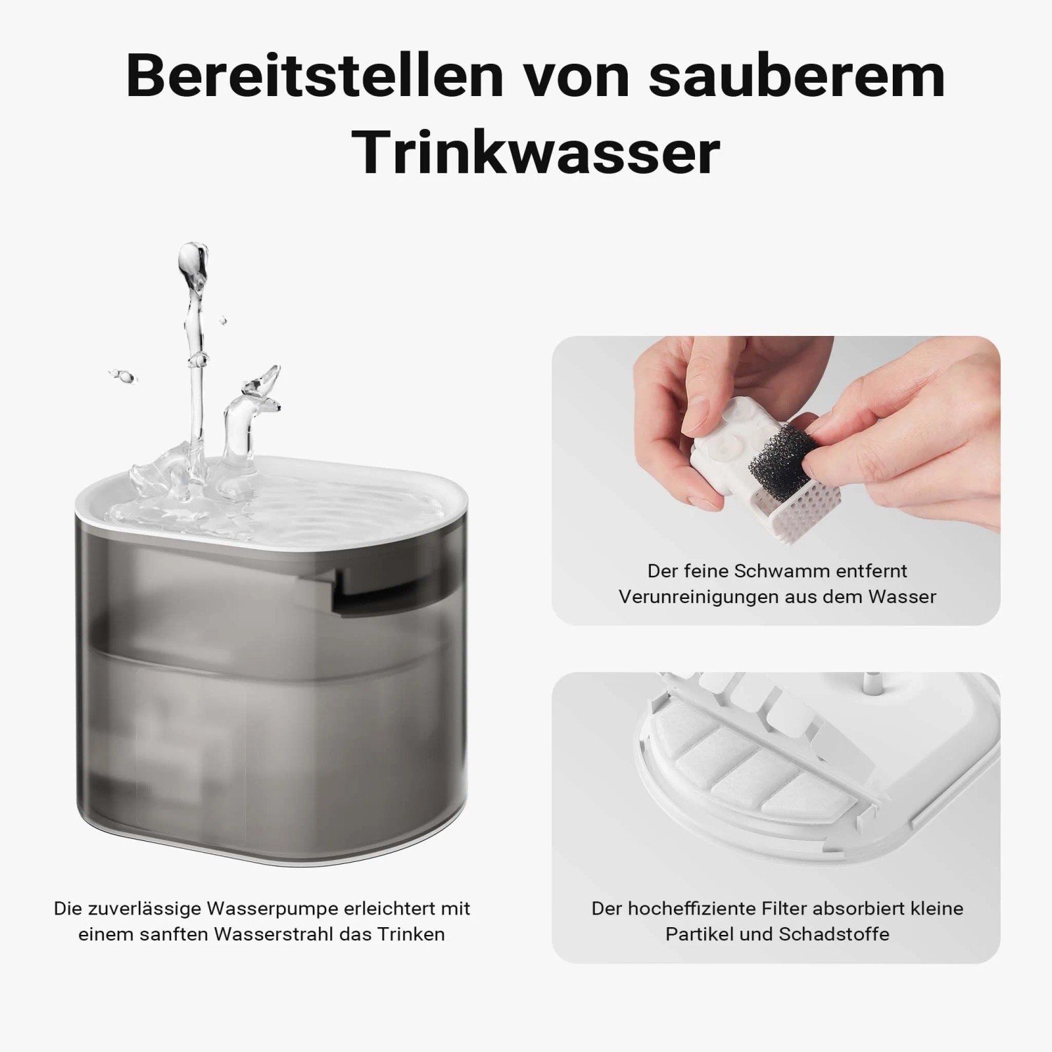 Fudajo Futter- Und Trinkautomat Weiß Katze Hund 3L Futterspender Trinkbrunnen_6